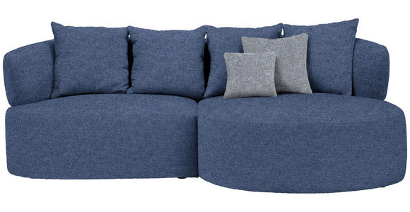 ECKSOFA in Flachgewebe Dunkelblau  - Dunkelgrau/Schwarz, MODERN, Kunststoff/Textil (235/166cm) - Hom`in