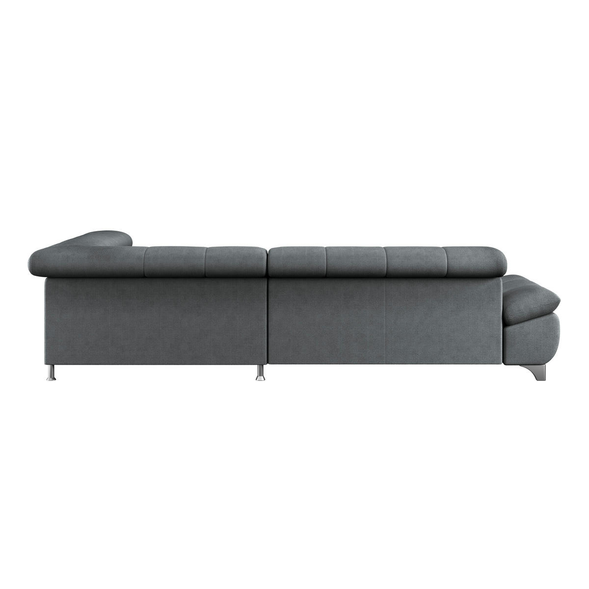 ECKSOFA Graphitfarben Chenille  - Chromfarben/Graphitfarben, KONVENTIONELL, Textil/Metall (312/234cm) - Livetastic