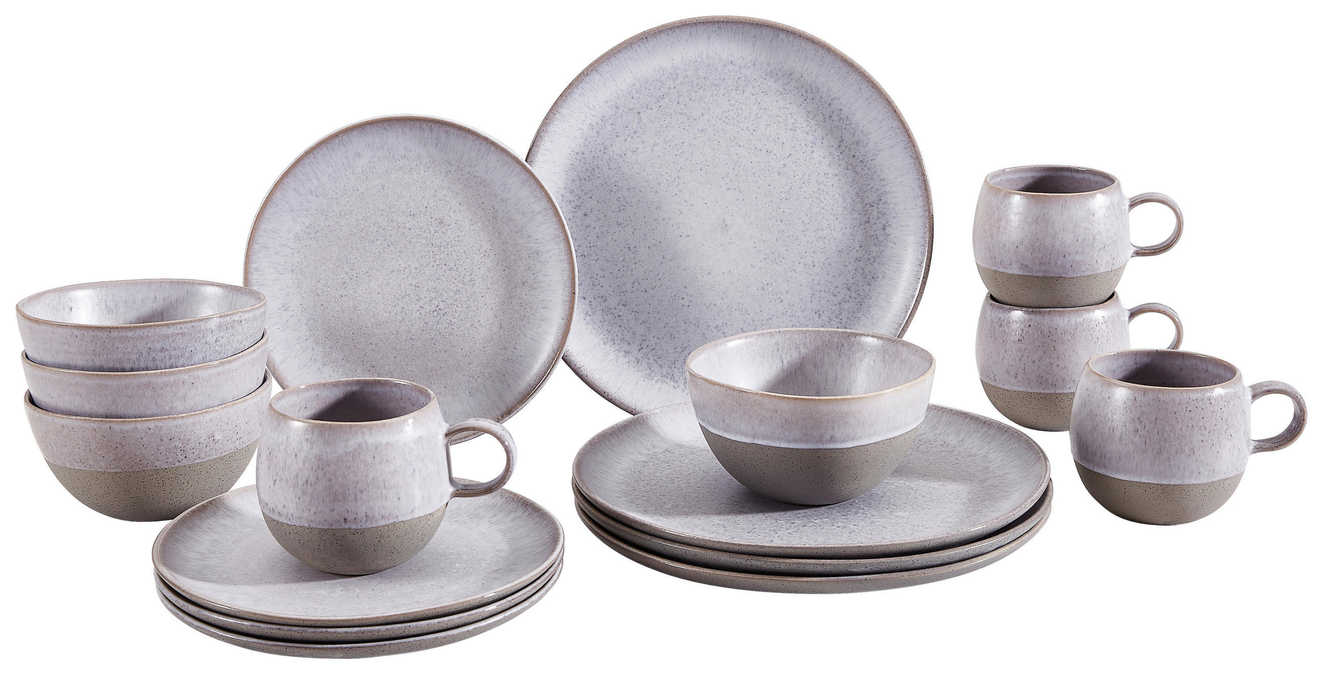 KOMBISERVICE Grau 16-teilig Loft Stone - Grau, Trend, Keramik (53/32/33cm) - Creatable