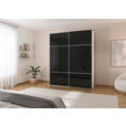 SCHWEBETÜRENSCHRANK 162/223/68 cm 2-türig Schwarz, Weiß  - Schwarz/Weiß, KONVENTIONELL, Glas/Holzwerkstoff (162/223/68cm) - Novel