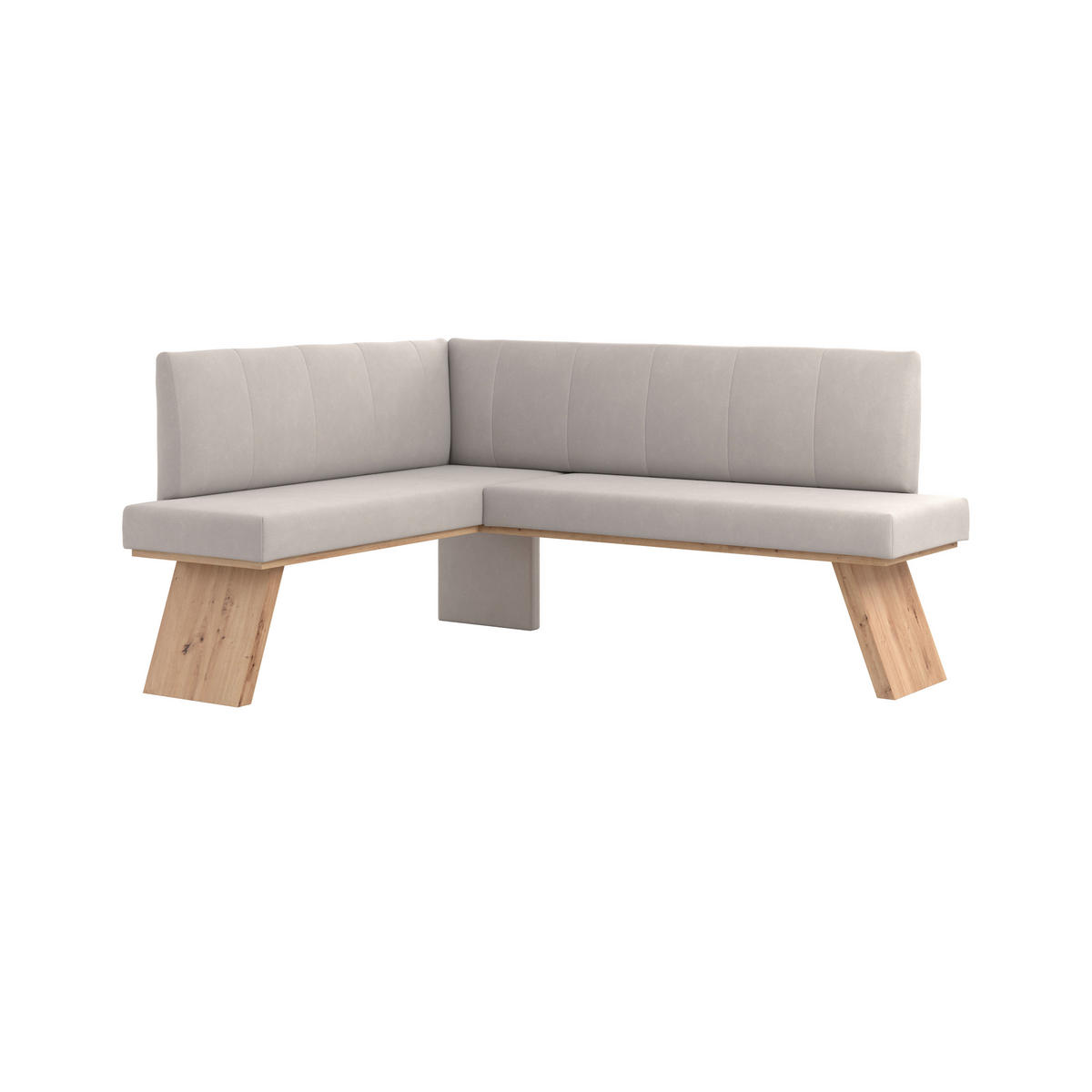 ECKBANK 150/185 cm Webstoff Weiß   - Eichefarben/Weiß, KONVENTIONELL, Textil (150/185cm) - Livetastic