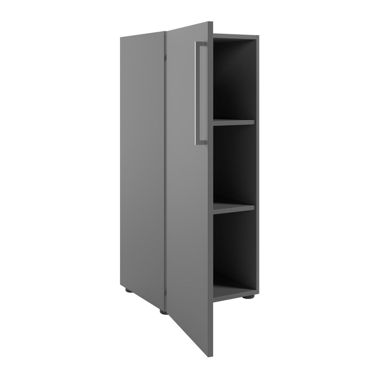 KOMMODE Colorado  in 44,9/110/42,9 cm  - Silberfarben/Schwarz, MODERN, Holzwerkstoff/Kunststoff (44,9/110/42,9cm) - Novel