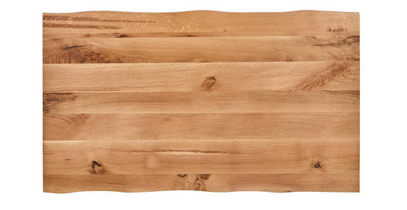 ESSTISCH 140/80/76 cm Echtholz  Holz, Metall rechteckig Eichefarben  - Eichefarben/Schwarz, LIFESTYLE, Holz/Metall (140/80/76cm) - Linea Natura