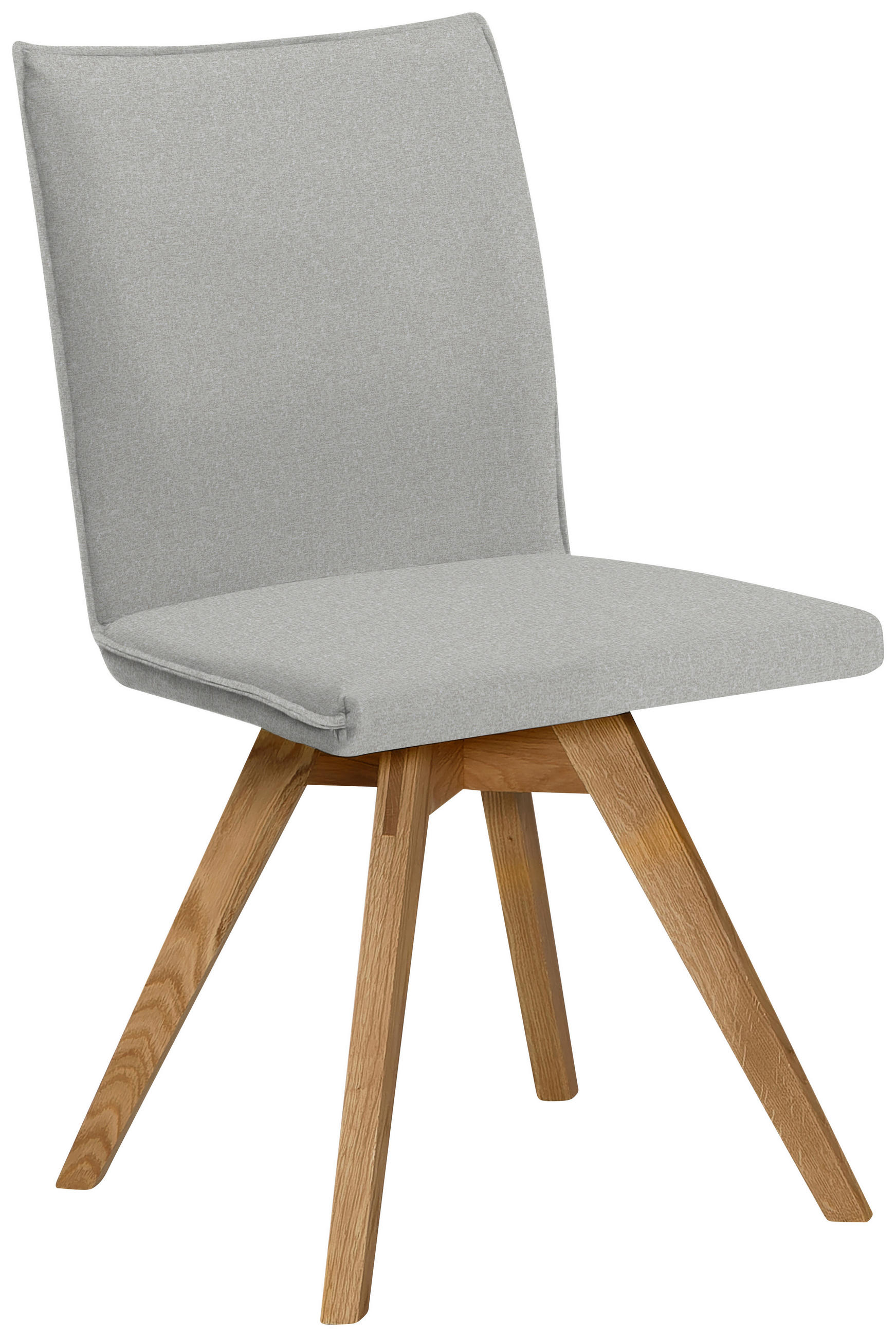 STUHL Samt Creme, Eichefarben Wildeiche massiv - Eichefarben/Creme, KONVENTIONELL, Holz/Textil (60/91/61cm) - Moderano