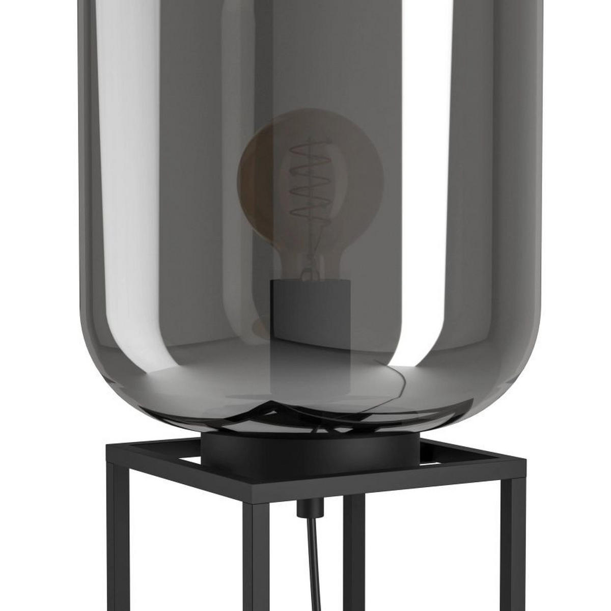 STOLNÍ LAMPA, E27, 25/59/25 cm  - černá, Basics, kov/sklo (25/59/25cm)