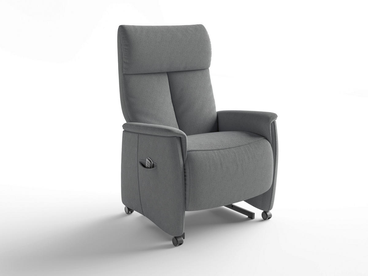 RELAXAČNÍ KŘESLO, textil, šedá - šedá/černá, Basics, textil/plast (76/112/84cm) - Sit & More