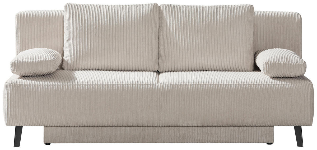 SCHLAFSOFA Cord Beige  - Beige/Schwarz, Modern, Textil/Metall (193/85/88cm) - Novel