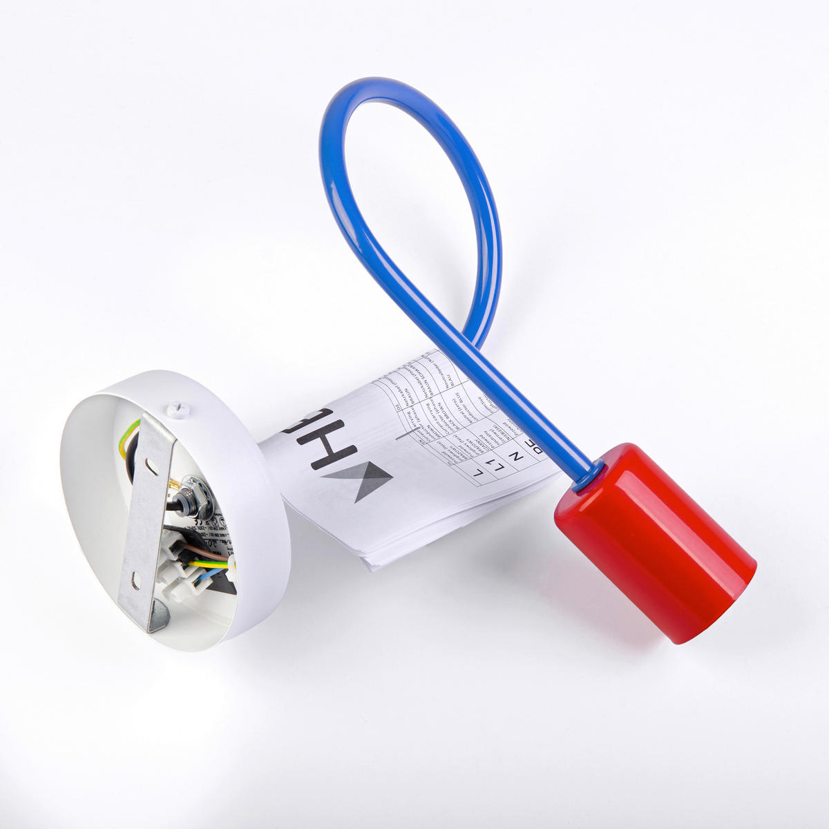 KINDERWANDLEUCHTE  - Weiß Hochglanz/Rot, KONVENTIONELL, Metall (200/200/240cm)