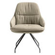 ARMLEHNSTUHL  Beinauswahl, Sitzfläche 360° drehbar, Stoff-/Lederauswahl Flachgewebe  Naturfarben  - Schwarz/Naturfarben, Design, Textil/Metall (60/86/66cm) - Dieter Knoll