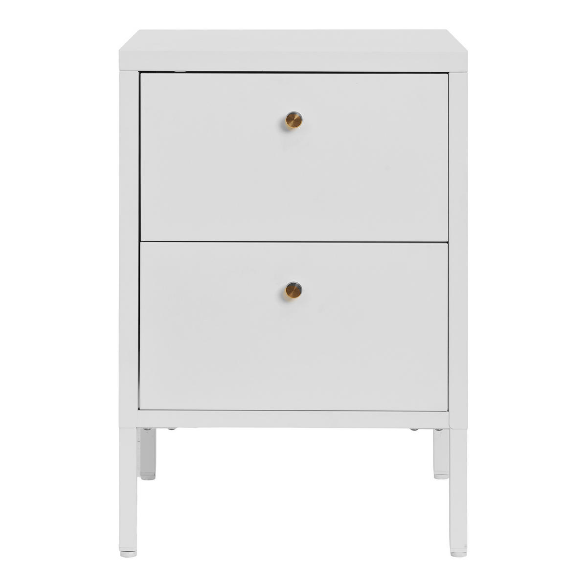 KOMMODE Dalby, 60/40/40 cm, 2 Schublade(n)  - Messingfarben/Weiß, Design, Metall (60/40/40cm) - MID.YOU