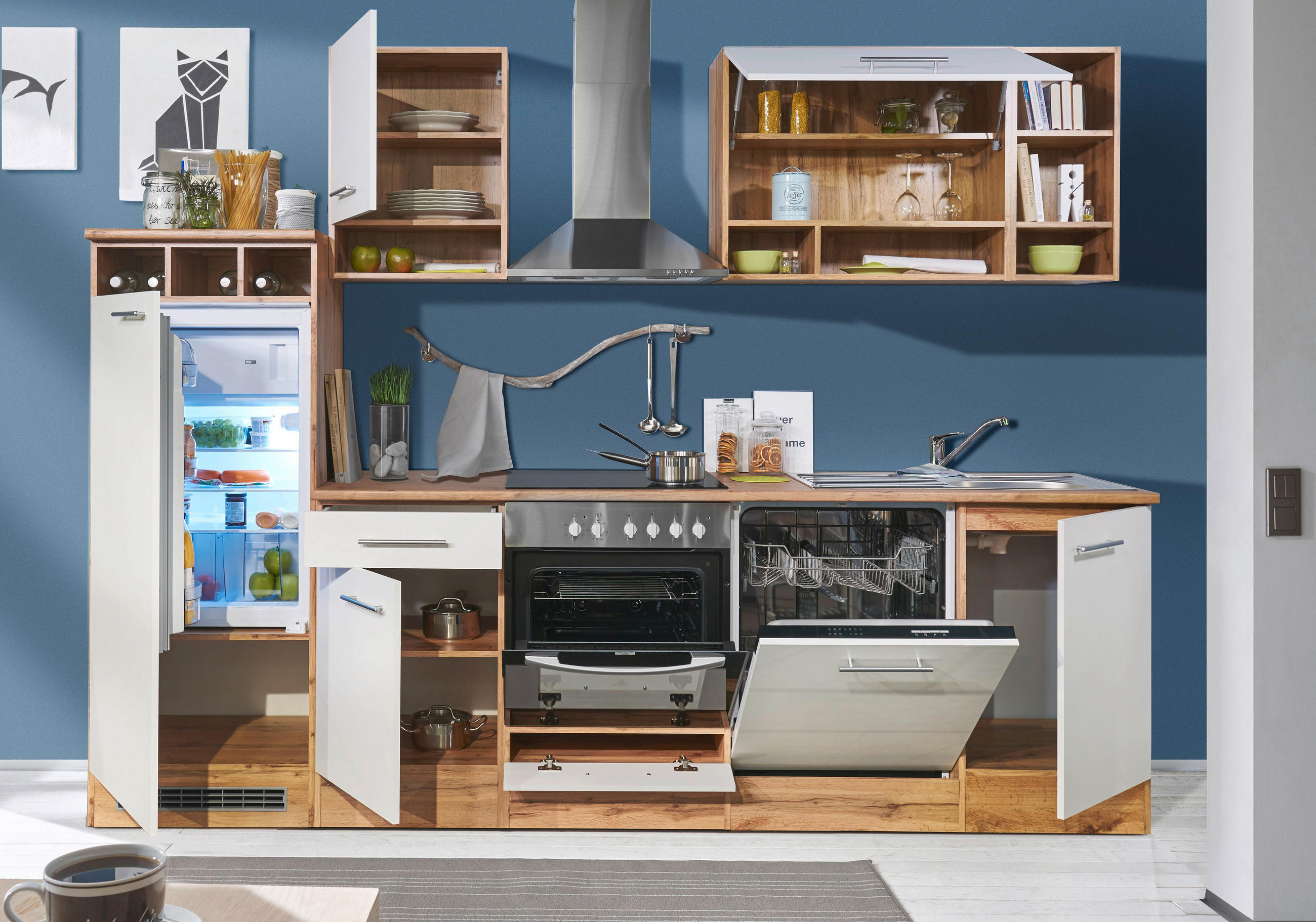 CORP APARATE ÎNCORPORABILE 60/158/60 cm - argintiu/alb, Konventionell, metal/material pe bază de lemn (60/158/60cm) - Xora