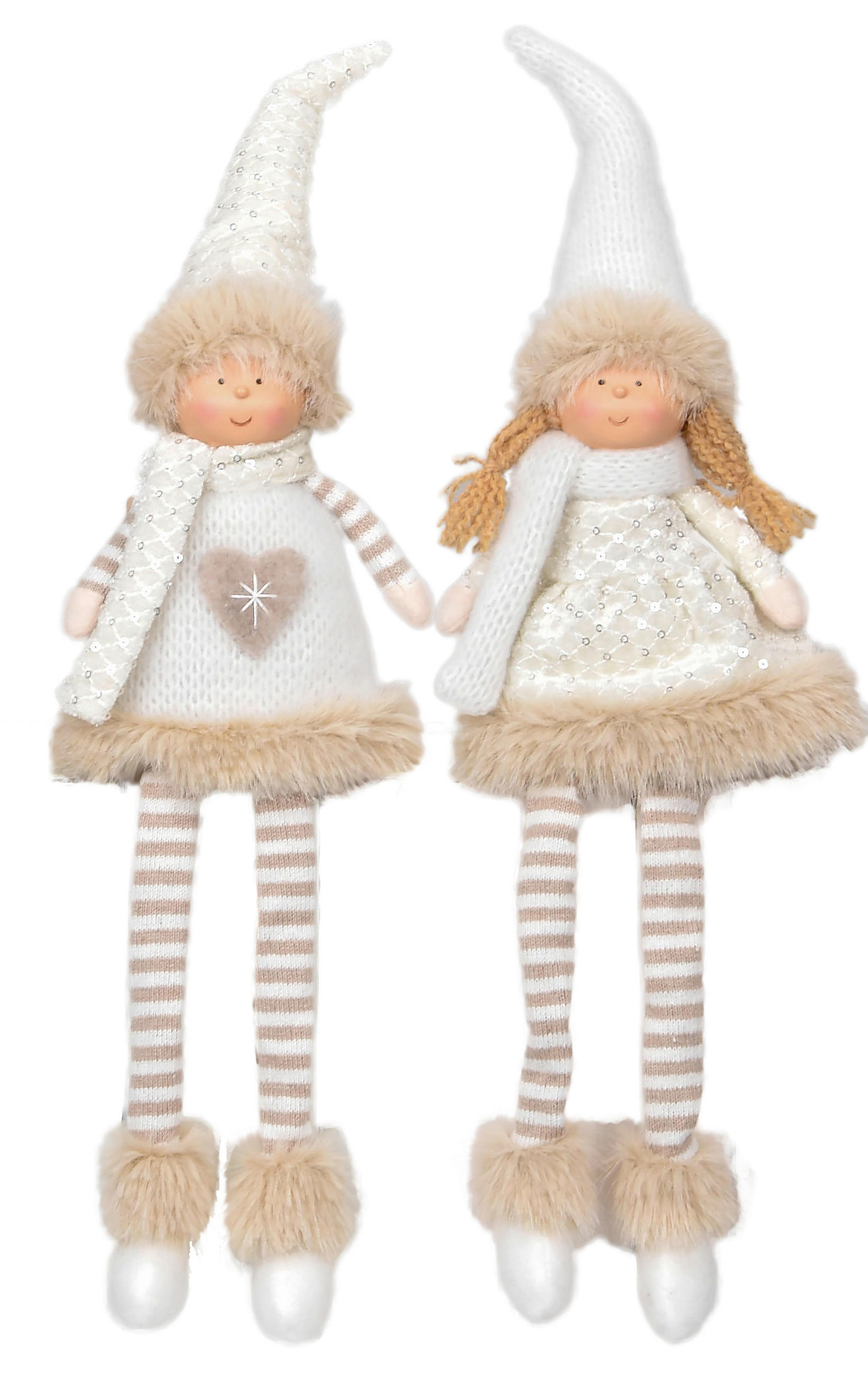 FIGURINĂ DE CRĂCIUN - maro/alb, Lifestyle, plastic/textil (9/46/6cm) - X-Mas