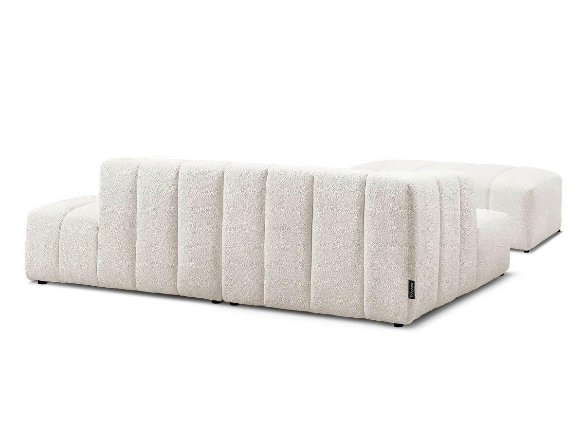 ECKSOFA  ANNECY Weiß Bouclé  - Schwarz/Weiß, MODERN, Kunststoff/Textil (170/262cm)