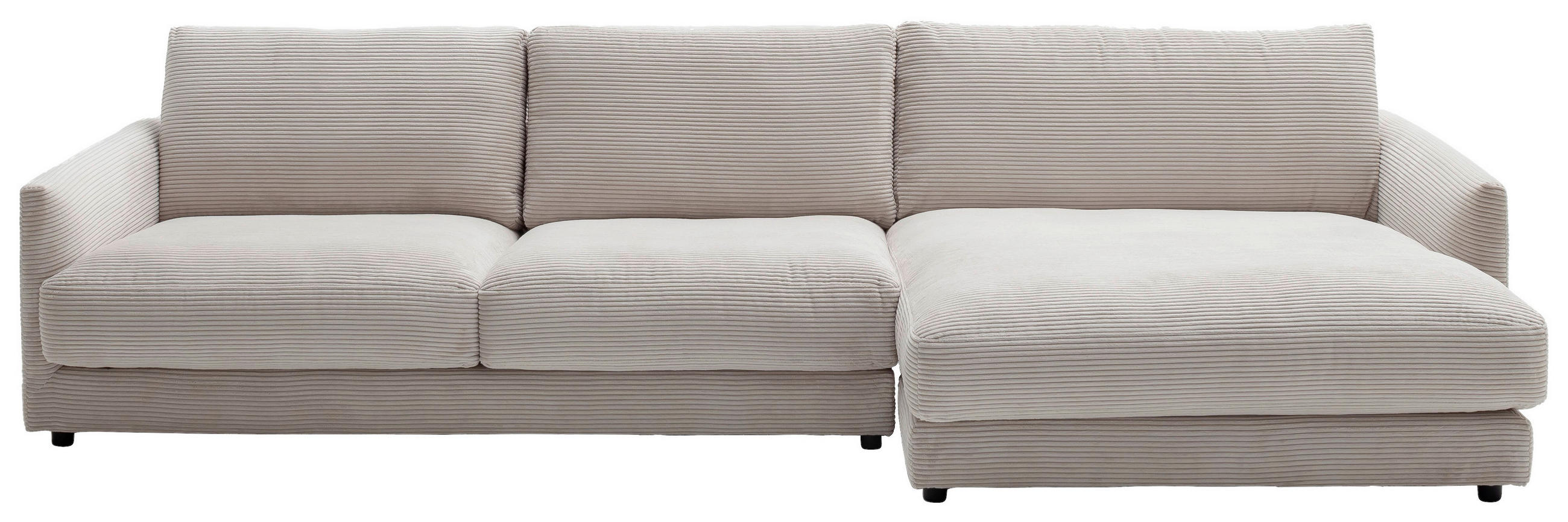 ECKSOFA Cord Beige  - Beige/Schwarz, Design, Kunststoff/Textil (322/170cm) - Schöner Wohnen