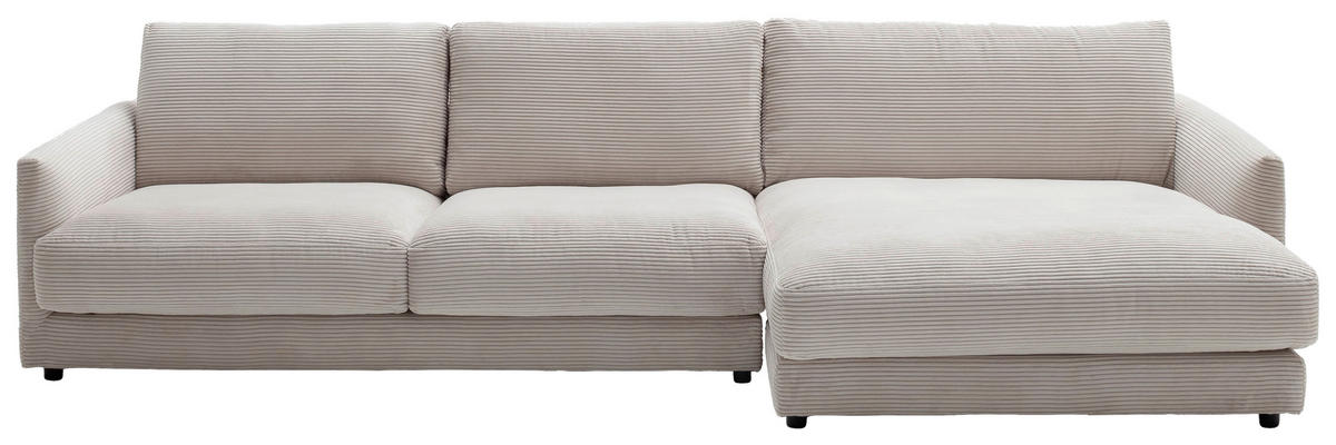 ECKSOFA Cord Beige  - Beige/Schwarz, Design, Kunststoff/Textil (322/170cm) - Schöner Wohnen