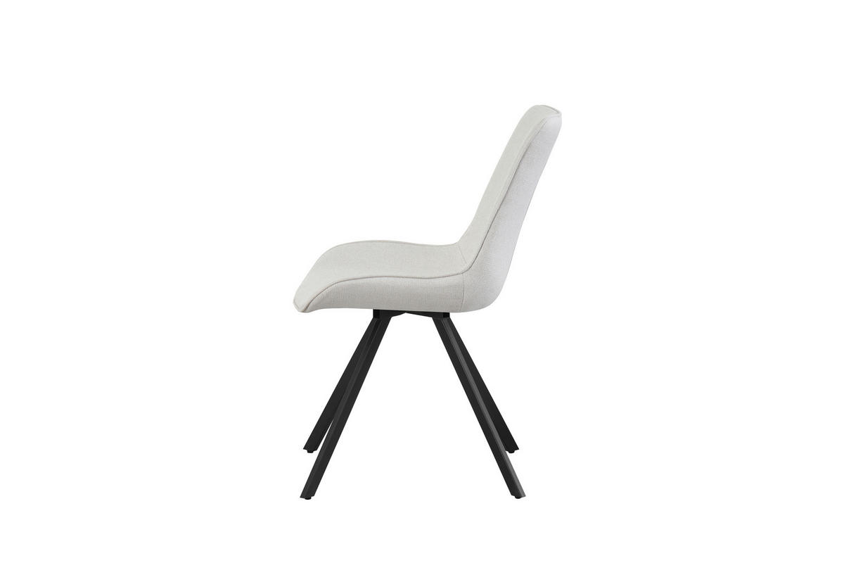 STUHL-SET 2 Stück  in Webstoff  - Creme/Schwarz, MODERN, Textil/Metall (52/85/61cm) - MID.YOU