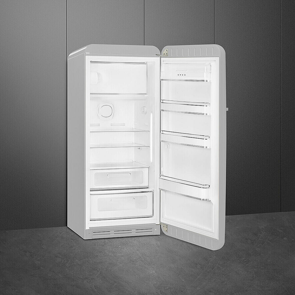 KÜHL-GEFRIER-KOMBINATION FAB28RSV6  - Silberfarben, Trend, Metall (60/150/72.8cm) - SMEG