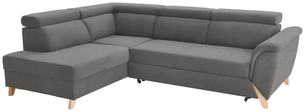 ECKSOFA Chenille Graubraun  - Graubraun/Naturfarben, Konventionell, Holz/Textil (200/265cm) - Stylife