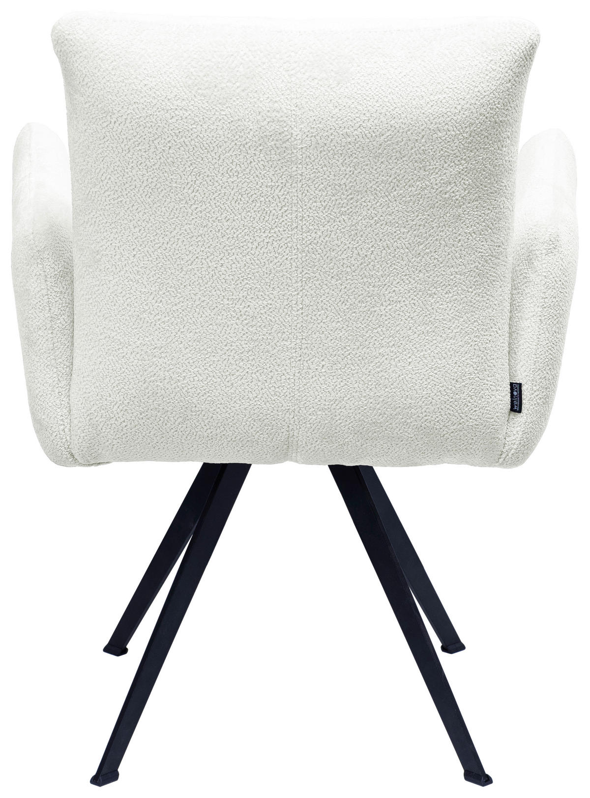 ARMLEHNSTUHL  in Eisen Teddystoff  - Creme/Schwarz, Design, Textil/Metall (63/87/71cm) - Welnova