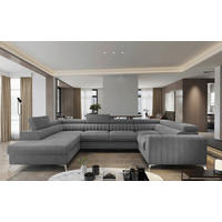WOHNLANDSCHAFT in Samt Grau  - Silberfarben/Grau, Design, Kunststoff/Textil (202/347/202cm) - MID.YOU