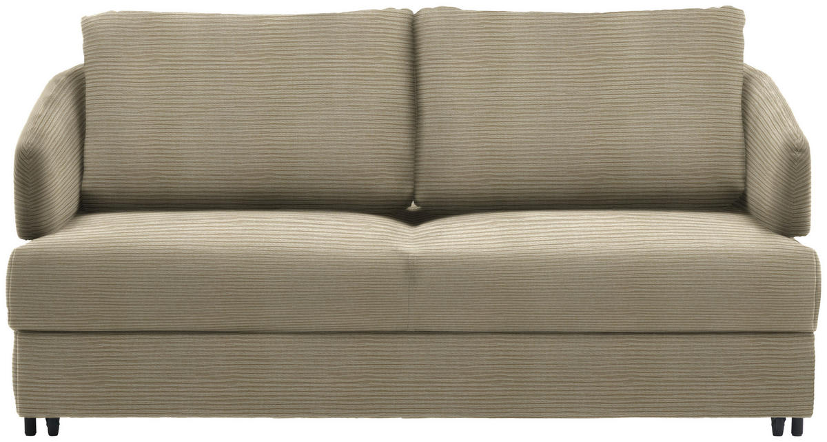 SCHLAFSOFA in Textil Beige  - Beige/Schwarz, Design, Textil/Metall (172/76-89/112-120cm) - Bali