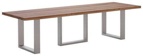 ESSTISCH Eiche rechteckig Eichefarben, Edelstahlfarben  - Edelstahlfarben/Eichefarben, Design, Holz/Metall (300/100/76cm) - Waldwelt