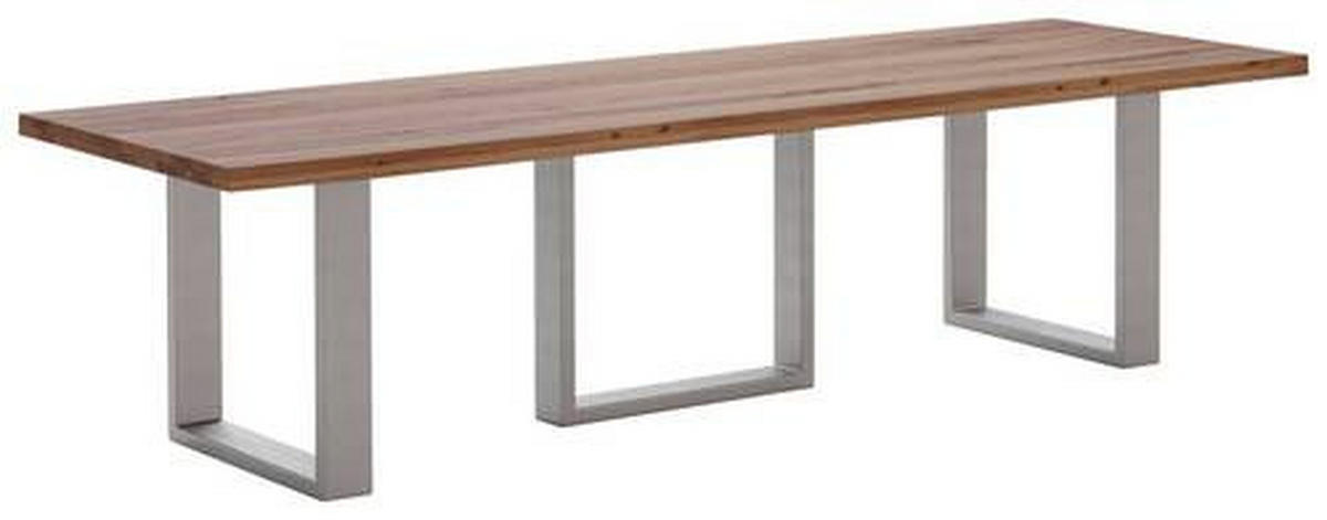 ESSTISCH in Holz, Metall 300/100/76 cm   - Edelstahlfarben/Eichefarben, Design, Holz/Metall (300/100/76cm) - Waldwelt