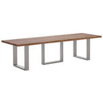 ESSTISCH Eiche rechteckig Eichefarben, Edelstahlfarben  - Edelstahlfarben/Eichefarben, Design, Holz/Metall (300/100/76cm) - Waldwelt