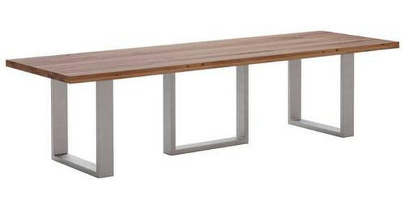 ESSTISCH Eiche rechteckig Eichefarben, Edelstahlfarben - Edelstahlfarben/Eichefarben, Design, Holz/Metall (300/100/76cm) - Waldwelt