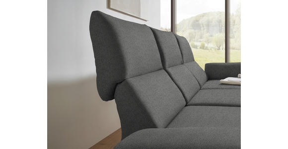 ECKSOFA  in Flachgewebe Dunkelgrau  255-365/175-224 cm  - Dunkelgrau/Schwarz, Design, Textil/Metall (255-365/175-224cm) - Dieter Knoll