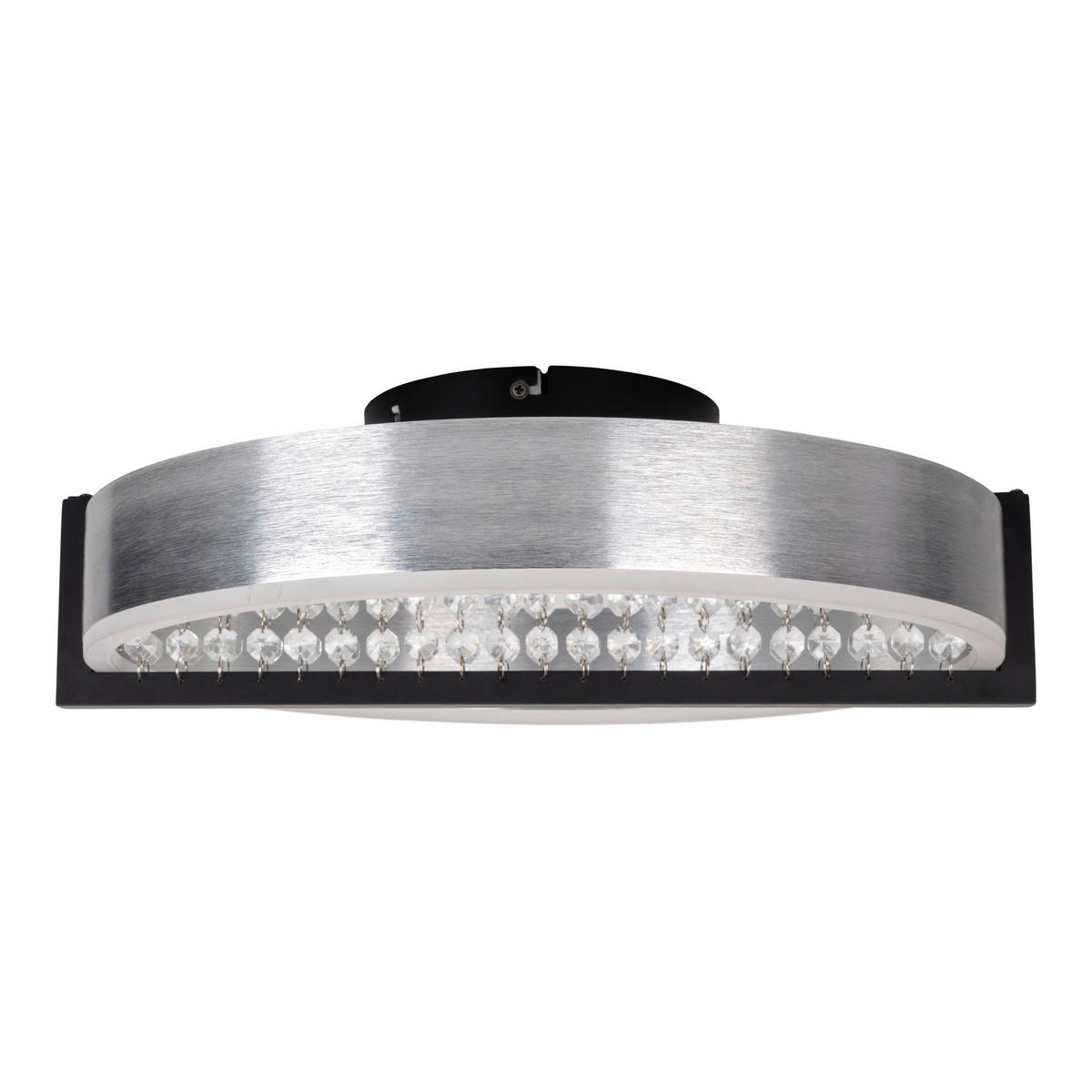 LED-DECKENLEUCHTE 53,2/50/13,7 cm   - Chromfarben/Schwarz, Design, Metall (53,2/50/13,7cm) - Näve
