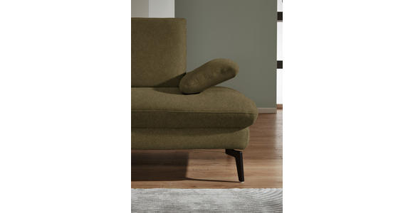 ECKSOFA in Chenille, Mikrofaser Olivgrün 157/299 cm - Schwarz/Olivgrün, Design, Textil/Metall (157/299cm) - Dieter Knoll