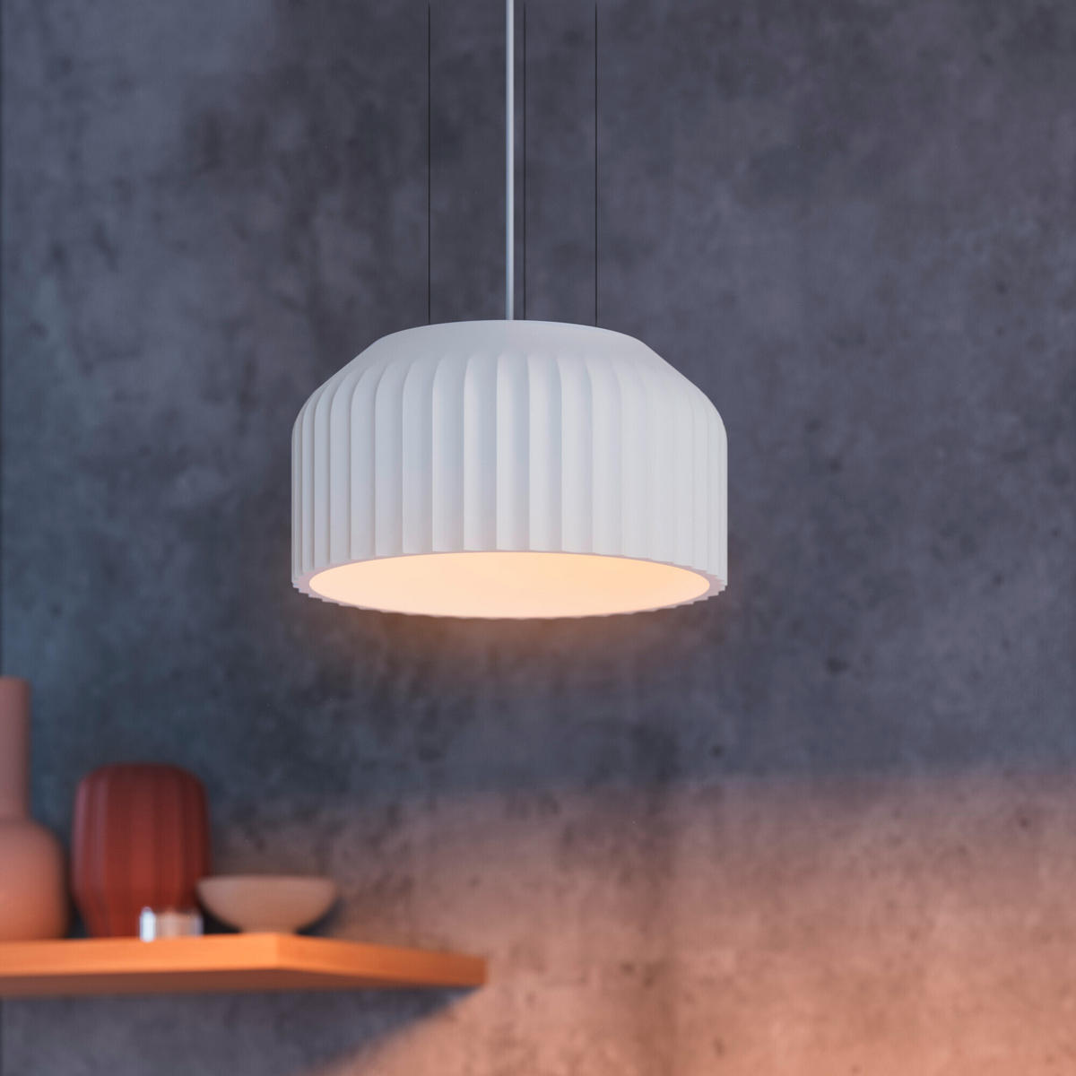 PENDELLEUCHTE 30/120 cm  - Weiß, Natur, Stein (30/120cm) - Ledvance