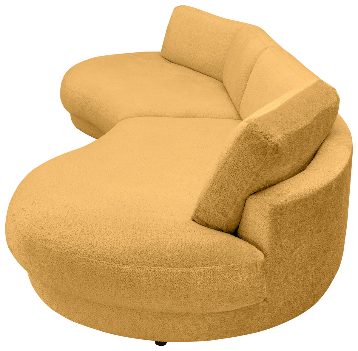 BIGSOFA  in Chenille Senfgelb  - Senfgelb/Schwarz, Design, Kunststoff/Textil (410/86/166cm) - Pure Home Lifestyle