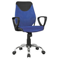 JUGENDDREHSTUHL Lederlook, Netz Blau  - Blau/Chromfarben, MODERN, Kunststoff/Metall (60/105/60cm) - MID.YOU