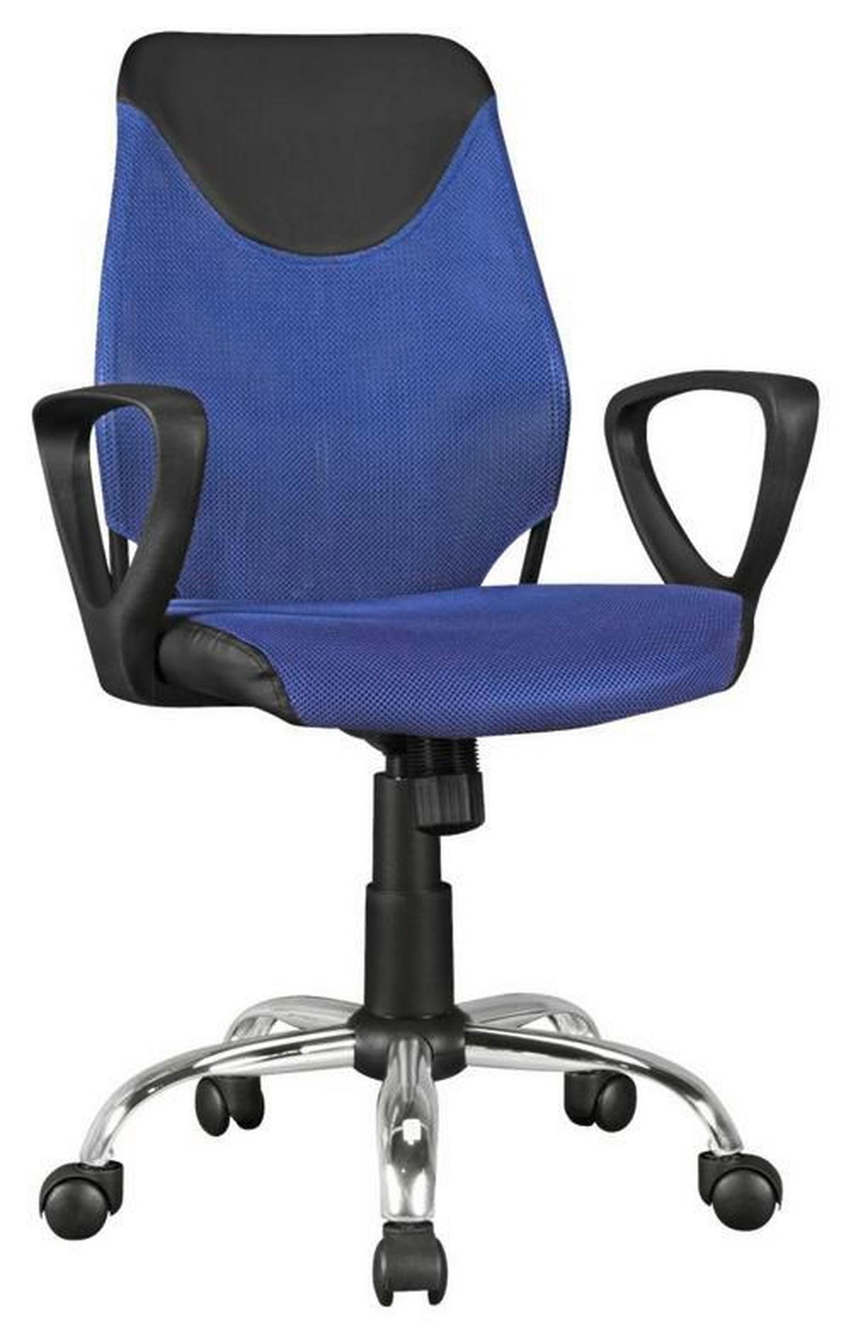 JUGENDDREHSTUHL Lederlook, Netz Blau  - Blau/Chromfarben, MODERN, Kunststoff/Metall (60/105/60cm) - MID.YOU