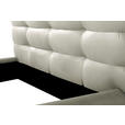 POLSTERBETT 180/200 cm,  in Creme, gepolstertes Kopfteil,  - Creme/Schwarz, Design, Leder/Metall (180/200cm) - Esposa