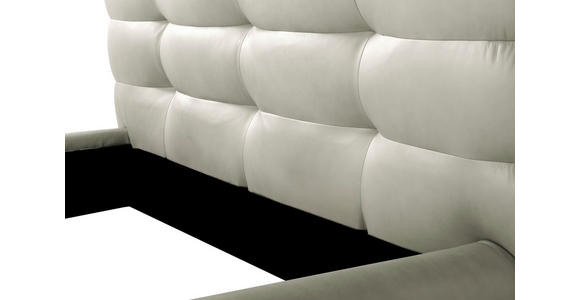 POLSTERBETT 180/200 cm,  in Creme, gepolstertes Kopfteil,  - Creme/Schwarz, Design, Leder/Metall (180/200cm) - Esposa