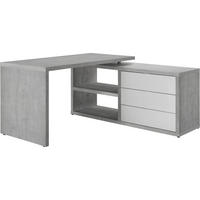 PISAĆI STOL KUTNI  siva, bijela visoki sjaj  drvni materijal  - bijela/siva, Design, drvni materijal/metal (140/150/74cm) - Carryhome