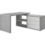 ECKSCHREIBTISCH 140/150/74 cm  in Grau, Weiß Hochglanz  - Weiß Hochglanz/Weiß, Design, Holzwerkstoff/Metall (140/150/74cm) - Carryhome