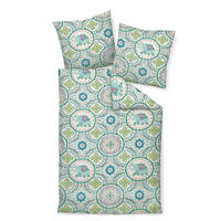 BETTWÄSCHE 20121-06 Seersucker 135/200 cm  - Blau/Grün, Basics, Textil (135/200cm) - Janine