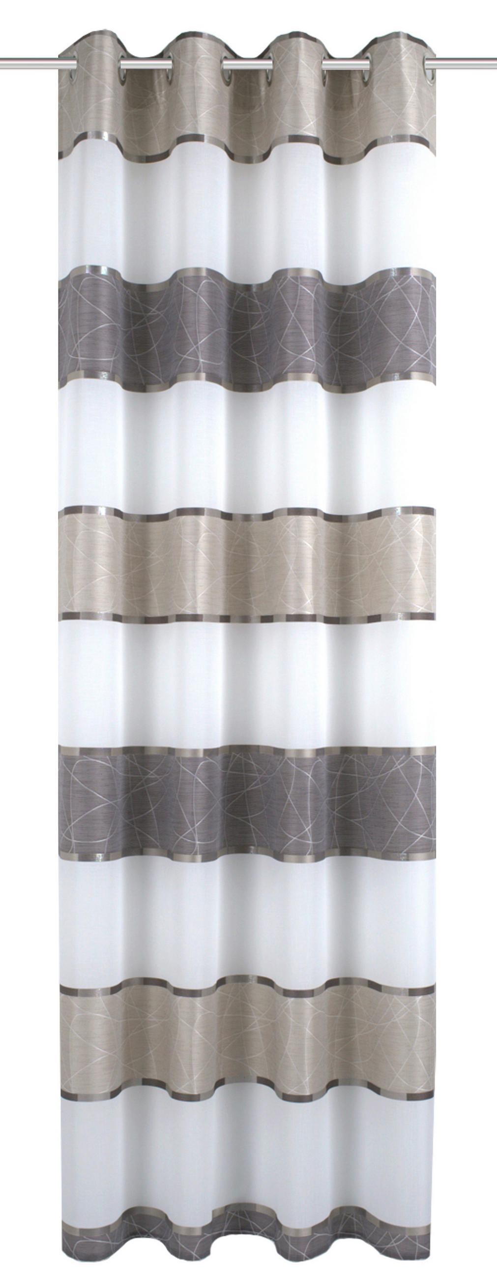 ZÁVĚS S OČKY, 140/145 cm - šedá/šedohnědá, Design, textil (140/145cm) - Schmidt W. Gmbh