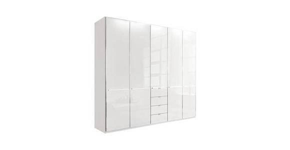 KLEIDERSCHRANK 250/216/58 cm 5-türig Weiß - Chromfarben/Weiß, KONVENTIONELL, Glas/Holzwerkstoff (250/216/58cm) - Novel