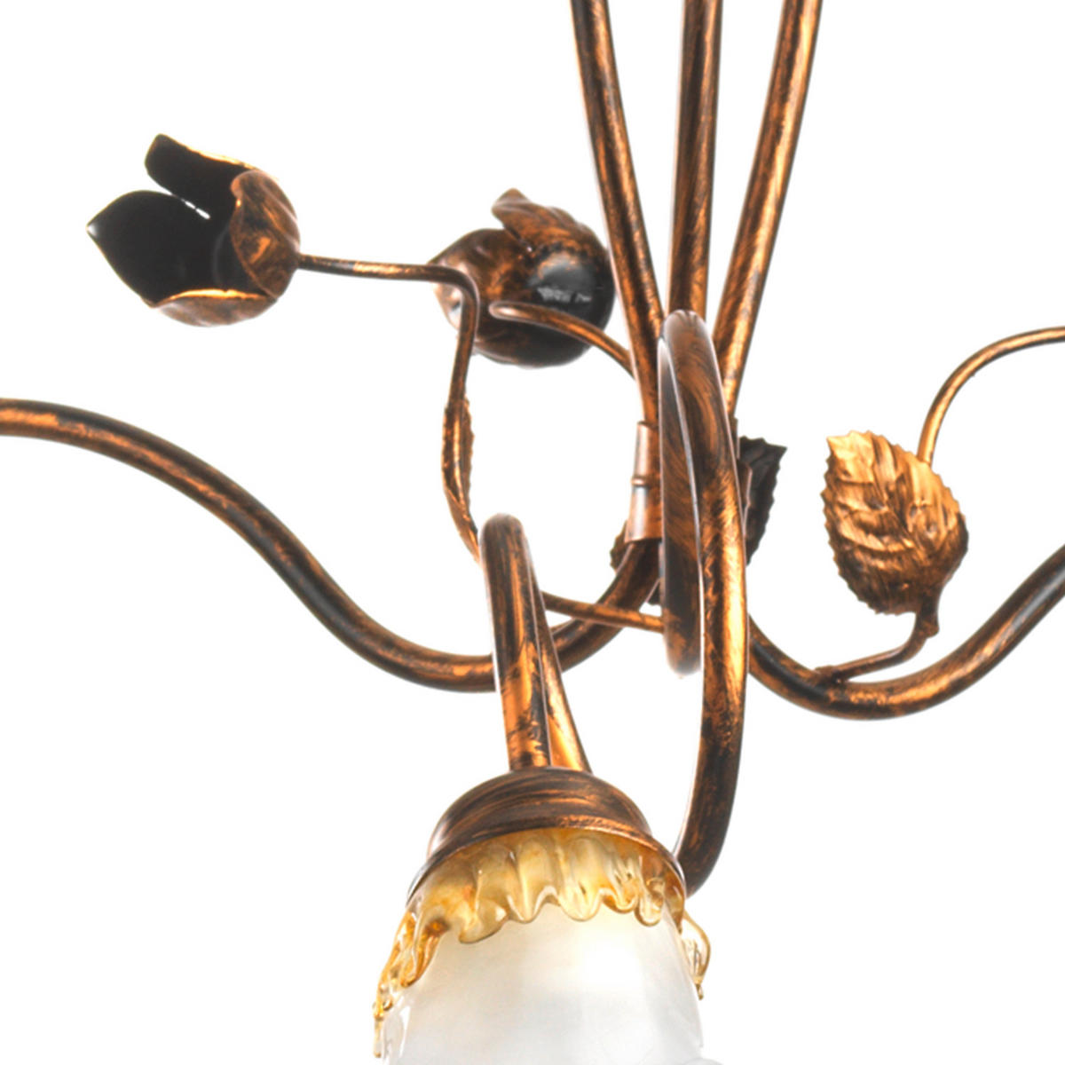 KRONLEUCHTER 73/88 cm   - Bronzefarben, KONVENTIONELL, Glas/Metall (73/88cm)