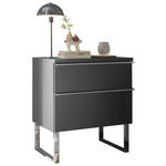 NACHTSCHRANK 60/65,8/43 cm  - Chromfarben/Graphitfarben, Basics, Holzwerkstoff/Metall (60/65,8/43cm) - Dieter Knoll