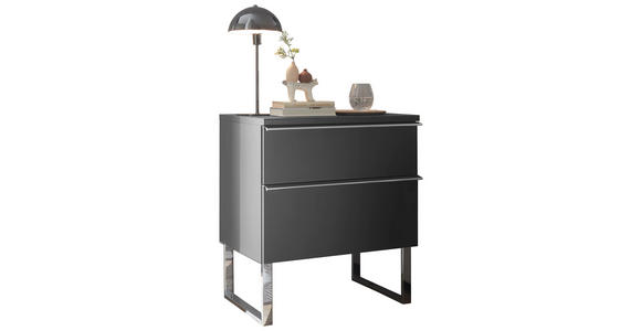 NACHTSCHRANK 60/65,8/43 cm - Chromfarben/Graphitfarben, Basics, Holzwerkstoff/Metall (60/65,8/43cm) - Dieter Knoll