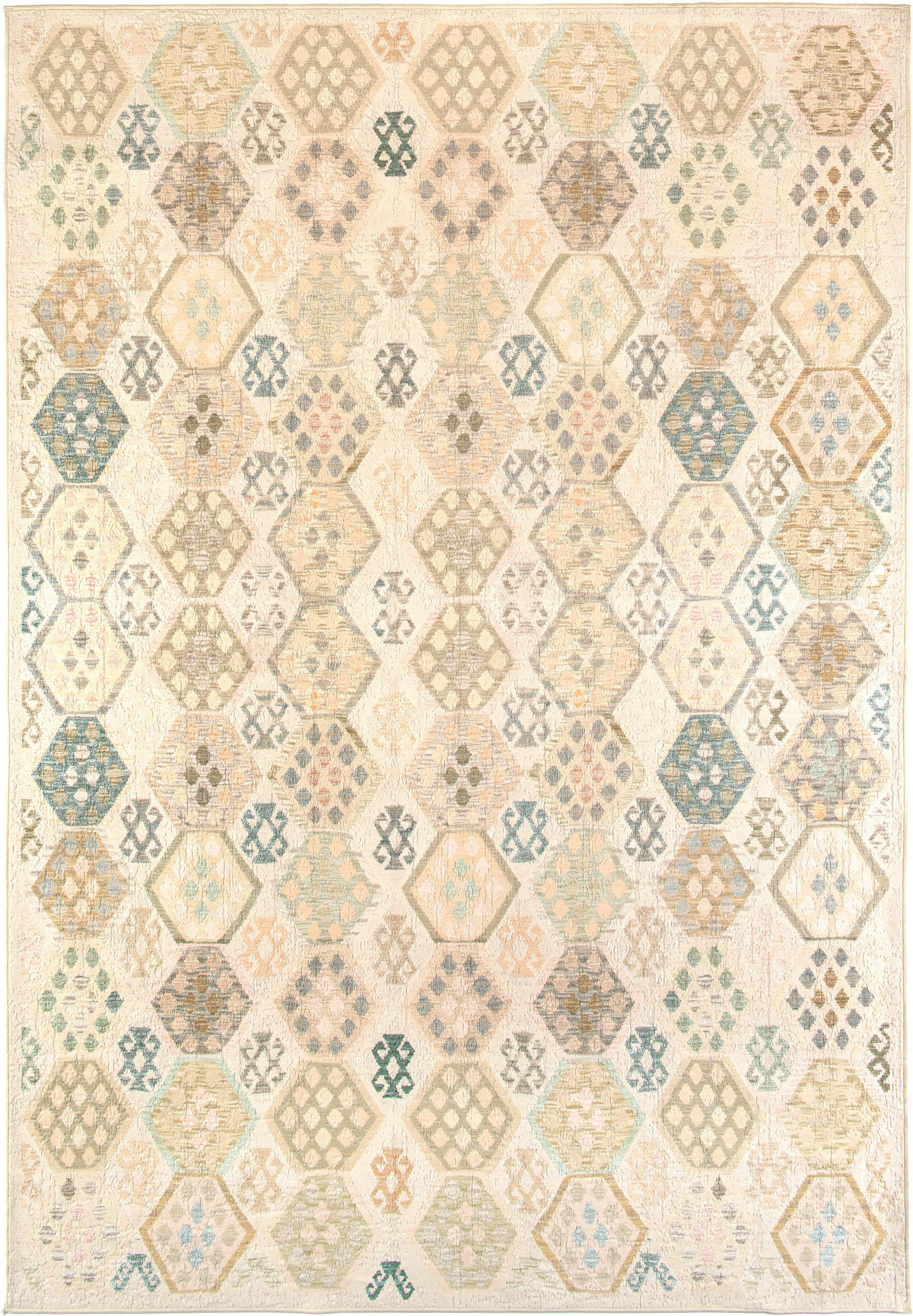 VINTAGE-TEPPICH Ondea Parviza 200/290 cm  in Sandfarben, Hellrosa, Blaugrau  - Sandfarben/Hellrosa, LIFESTYLE, Kunststoff/Textil (200/290cm) - Lindorug