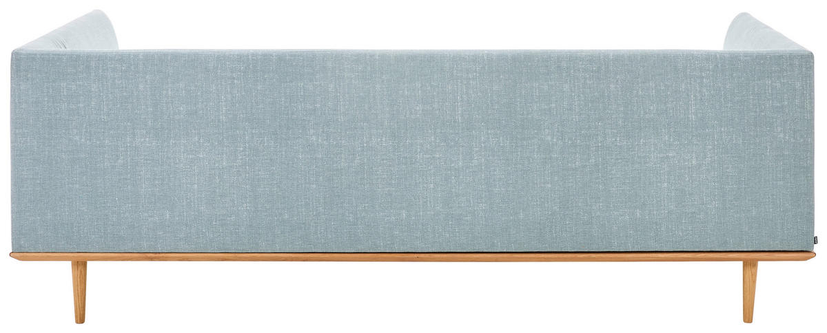 BIGSOFA in Flachgewebe Hellblau  - Hellblau, Modern, Holz/Textil (220/77/120cm) - Joka