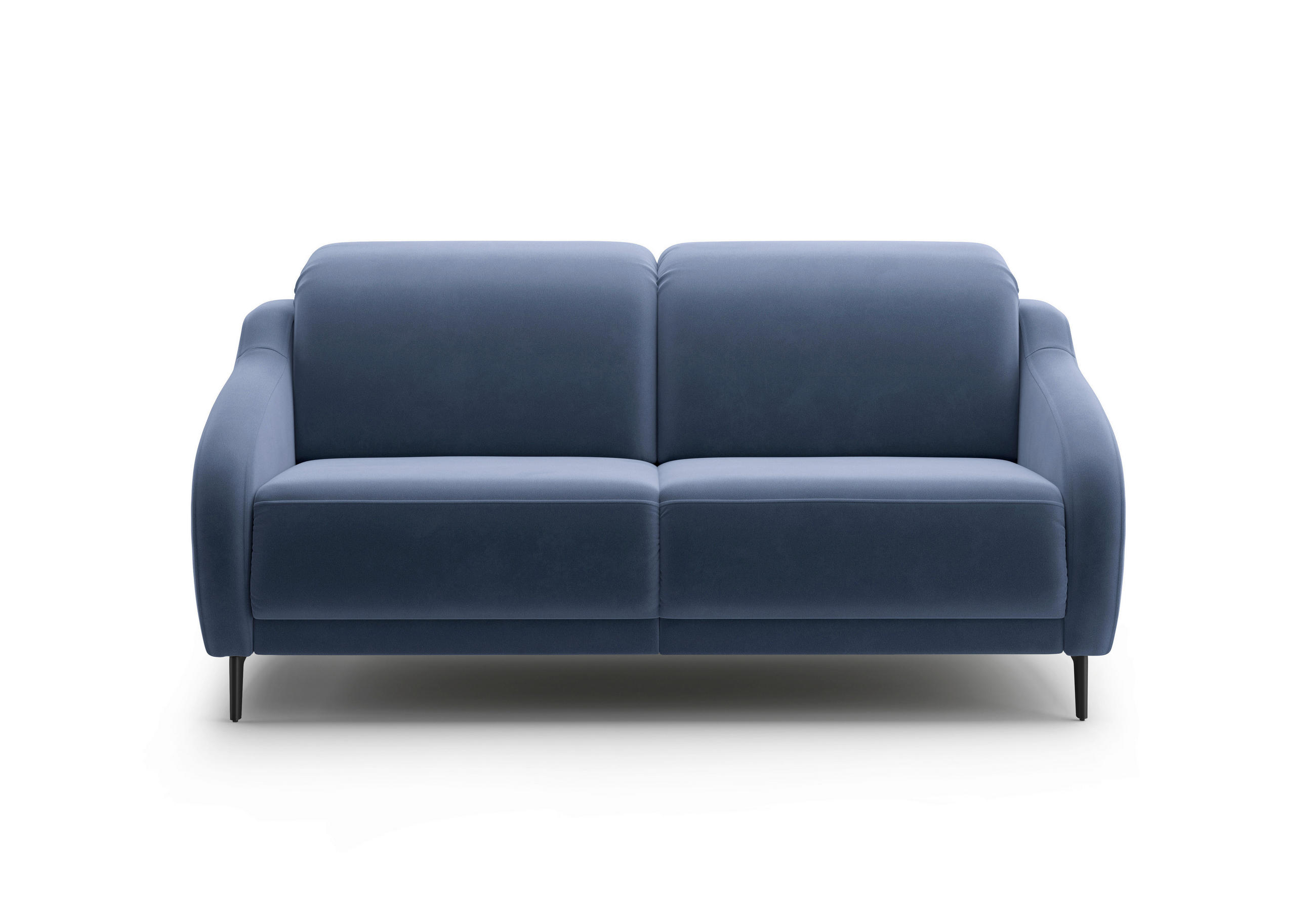3-SITZER-SOFA in Samt Blau - Blau/Schwarz, MODERN, Textil/Metall (192/93/104cm) - Sit & More