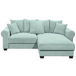 ECKSOFA Salbeigrün Cord  - Salbeigrün/Schwarz, KONVENTIONELL, Kunststoff/Textil (255/185cm) - Hom`in